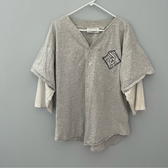 VINTAGE Chicago White Sox Shirt Mens Extra Large Gray White Chalk Line USA Made - Picture 1 of 11